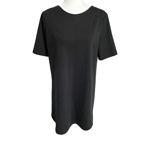 GAP Simplistic Black Shift Dress Short Sleeves Round Neck Size Large - Picture 3 of 7